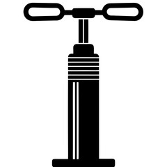 High Pressure Bicycle Air Pump Vector Silhouette ,Minimalist Black Icon for Stock Graphics