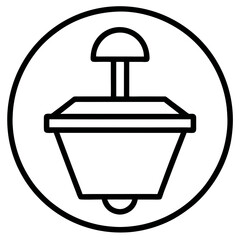 Decorative Hanging Lantern Vector , Bold Black and White Vintage Lamp with Geometric Pattern