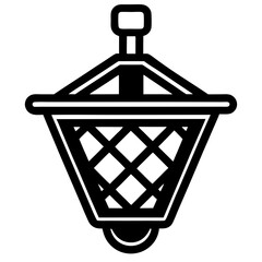 Decorative Hanging Lantern Vector , Bold Black and White Vintage Lamp with Geometric Pattern