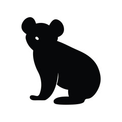 koala vector silhouette icon - , ideal for wildlife, safari, and animal-themed illustrations.