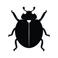 ladybug vector silhouette icon - , ideal for wildlife, safari, and animal-themed illustrations.