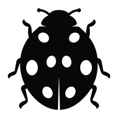 ladybug vector silhouette icon - , ideal for wildlife, safari, and animal-themed illustrations.