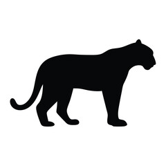 leopard vector silhouette icon - , ideal for wildlife, safari, and animal-themed illustrations.