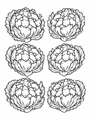 Natural and fresh cauliflower modern line art depiction.eps