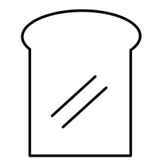 Simple slice of bread outline illustration, designed with a modern, clean aesthetic. Perfect for use in bakery branding, food packaging, menus, and minimalist design projects.