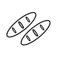 Two bread outline illustrations in a simple, modern design. Ideal for use in bakery logos, menus, packaging, and food-themed creative projects with a clean and minimalist style.
