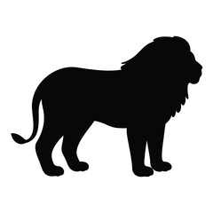 lion vector silhouette icon - , ideal for wildlife, safari, and animal-themed illustrations.