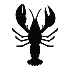 lobster vector silhouette icon - , ideal for wildlife, safari, and animal-themed illustrations.
