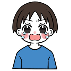 怒るギャン泣きの男の子のイラスト