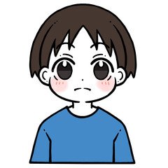 驚いた顔の男の子のイラスト
