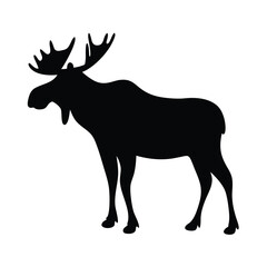 moose vector silhouette icon - , ideal for wildlife, safari, and animal-themed illustrations.