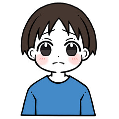 悲しむ男の子のイラスト