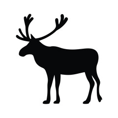 moose vector silhouette icon - , ideal for wildlife, safari, and animal-themed illustrations.