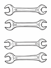 New wrench line art clean and sleek artwork.eps