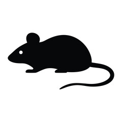 mouse vector silhouette icon - , ideal for wildlife, safari, and animal-themed illustrations.