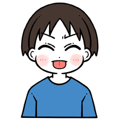 舌を出す男の子のイラスト