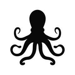 octopus vector silhouette icon - , ideal for wildlife, safari, and animal-themed illustrations. © Tanjila