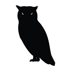 owl vector silhouette icon - , ideal for wildlife, safari, and animal-themed illustrations.
