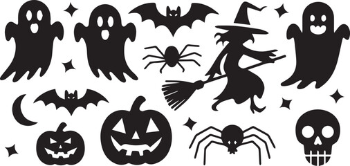 halloween icons set