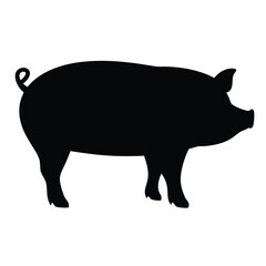 pig vector silhouette icon - , ideal for wildlife, safari, and animal-themed illustrations.