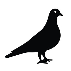 pigeon vector silhouette icon - , ideal for wildlife, safari, and animal-themed illustrations.