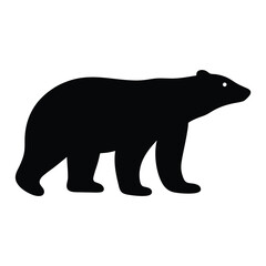 polar bear vector silhouette icon - , ideal for wildlife, safari, and animal-themed illustrations.