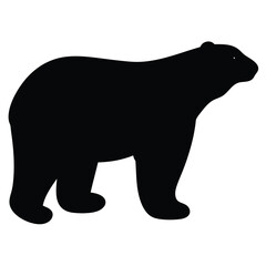 polar bear vector silhouette icon - , ideal for wildlife, safari, and animal-themed illustrations.