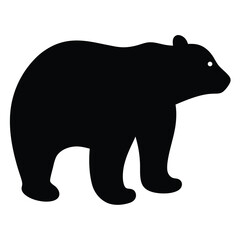 polar bear vector silhouette icon - , ideal for wildlife, safari, and animal-themed illustrations.