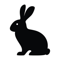 rabbit vector silhouette icon - , ideal for wildlife, safari, and animal-themed illustrations.