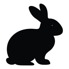 rabbit vector silhouette icon - , ideal for wildlife, safari, and animal-themed illustrations.