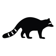 raccoon vector silhouette icon - , ideal for wildlife, safari, and animal-themed illustrations.