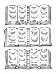 Opened book line art elegant contemporary sketch.eps