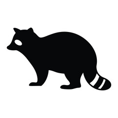 raccoon vector silhouette icon - , ideal for wildlife, safari, and animal-themed illustrations.