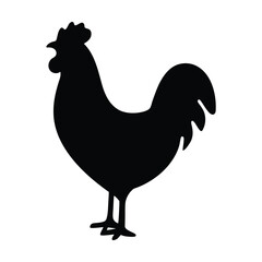 rooster vector silhouette icon - , ideal for wildlife, safari, and animal-themed illustrations.