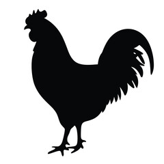 rooster vector silhouette icon - , ideal for wildlife, safari, and animal-themed illustrations.