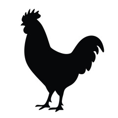rooster vector silhouette icon - , ideal for wildlife, safari, and animal-themed illustrations.