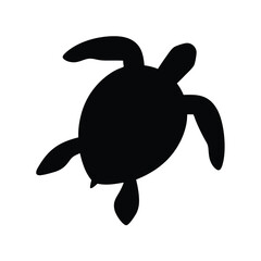 sea turtle vector silhouette icon - , ideal for wildlife, safari, and animal-themed illustrations.