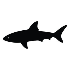 shark vector silhouette icon - , ideal for wildlife, safari, and animal-themed illustrations.