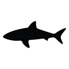 shark vector silhouette icon - , ideal for wildlife, safari, and animal-themed illustrations.