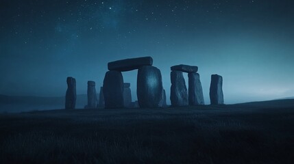 Ancient stones under a starry night (2)