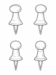 paper pins clean line art for artistic projects.eps