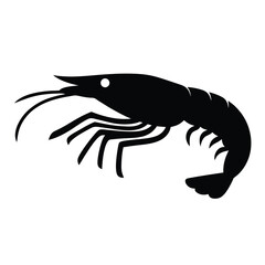 shrimp vector silhouette icon - , ideal for wildlife, safari, and animal-themed illustrations.