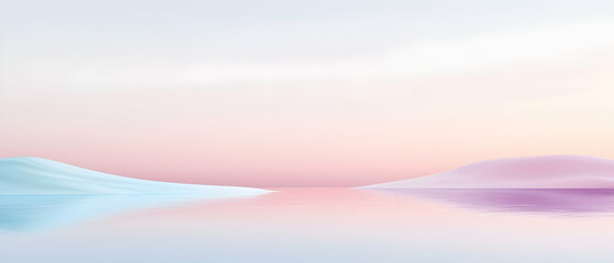 Pastel Sunrise Landscape Over Mountains