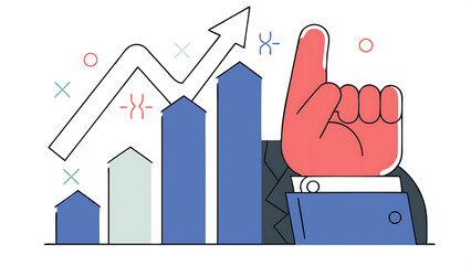 businessman finger pointing arrow graph business development to success profit and growing growth plan 40048116 1