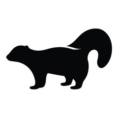 skunk vector silhouette icon - , ideal for wildlife, safari, and animal-themed illustrations.