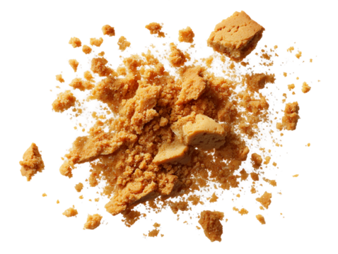 Crumbly Cookie in Milk Splash on Transparent Background, PNG