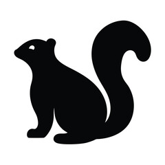 skunk vector silhouette icon - , ideal for wildlife, safari, and animal-themed illustrations.