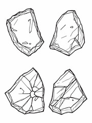 Pieces Broken Glass Line Art Simple Geometric Pattern.eps