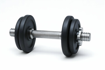 Naklejka premium A black dumbbell for strength training workouts.
