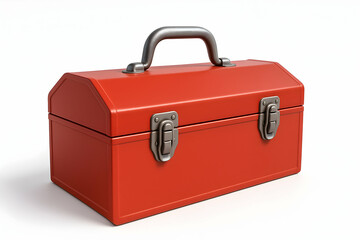 Bright red toolbox for various projects.